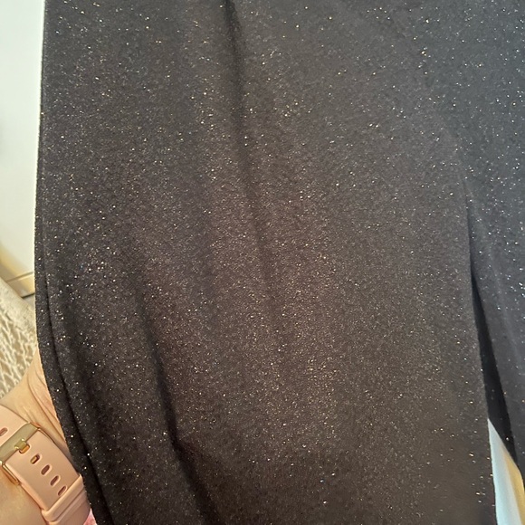 Black glitter dress pants with wide leg - Picture 3 of 5